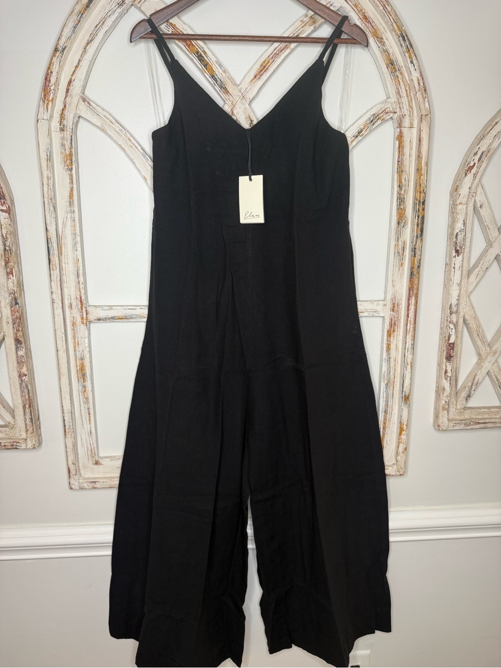 NWT Elan Black Sleeveless Wide-Leg Jumpsuit- Size Medium